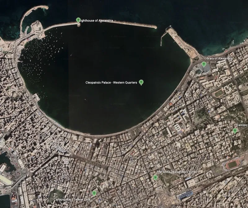 Possible location of Cleopatra's tomb by Alexandrian waters