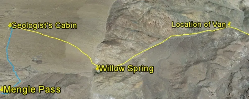 Death Valley Germans - From Willow Spring to Location of Van’s abandonment