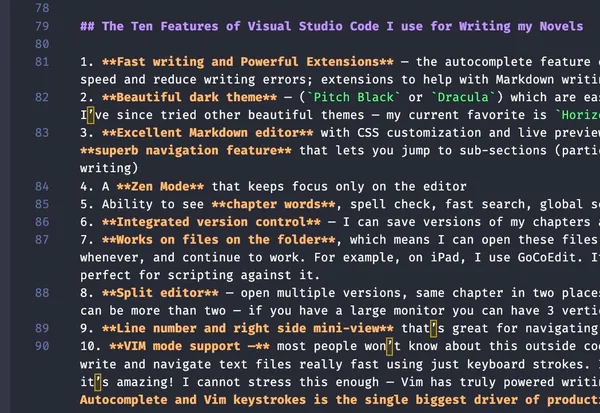 Coloring and Themes in VS Code for Writing in Markdown