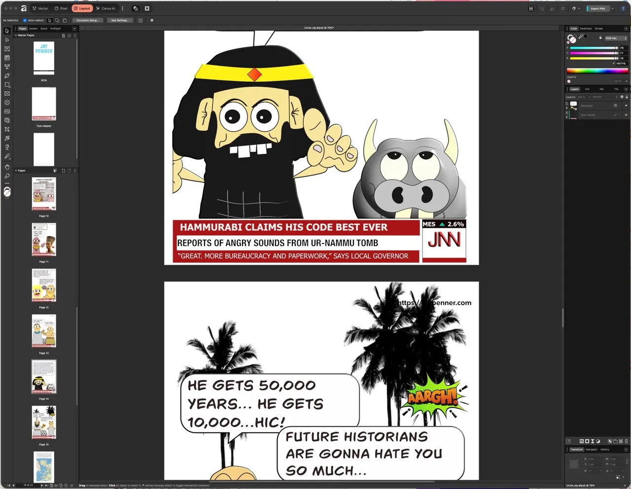 Author Jay Penner's Cartooning Workspace