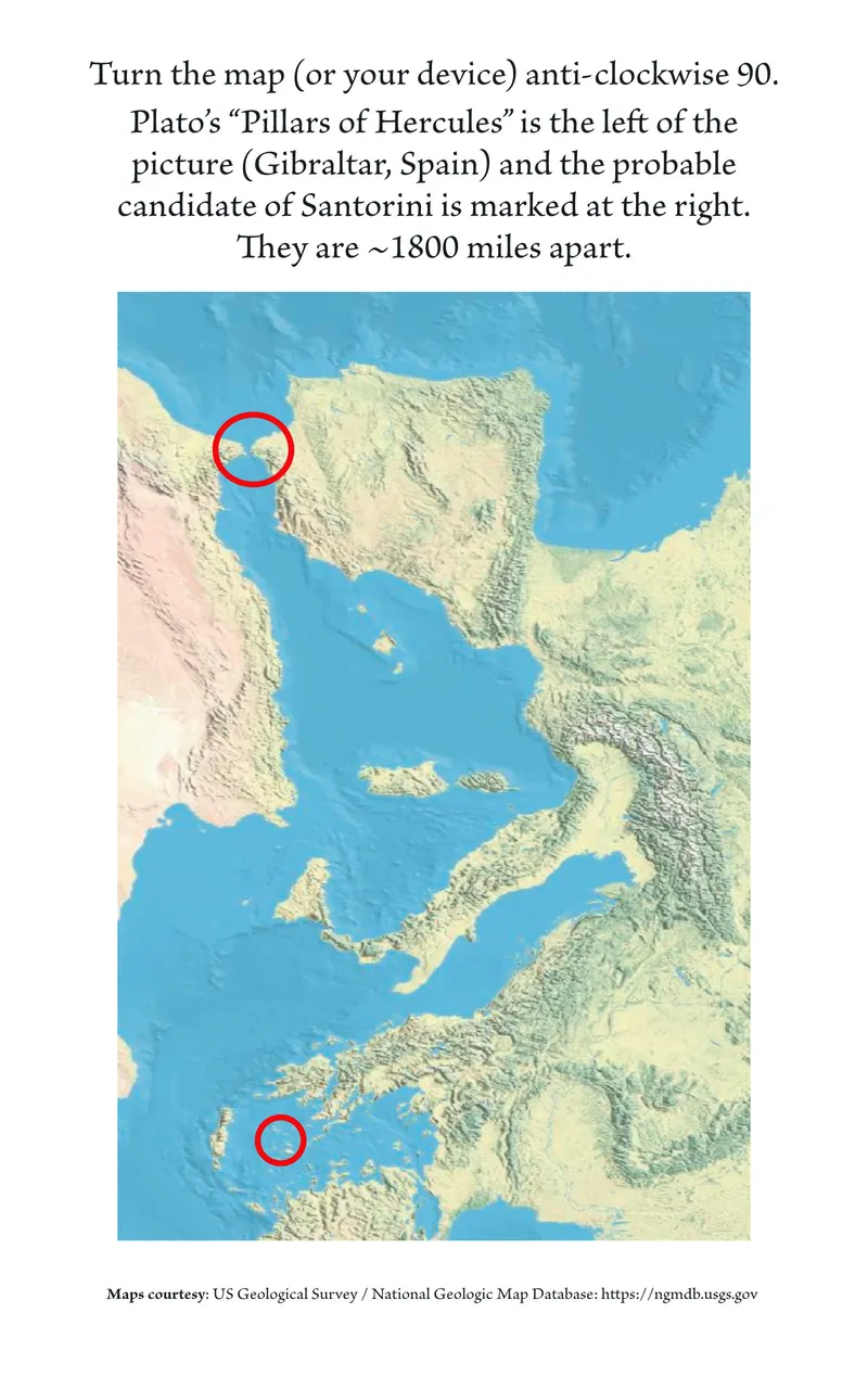 Ancient map depicting the Pillars of Hercules at the entrance to the Mediterranean.